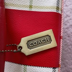 Coach♥️ Plaid Leathe Tote Bag